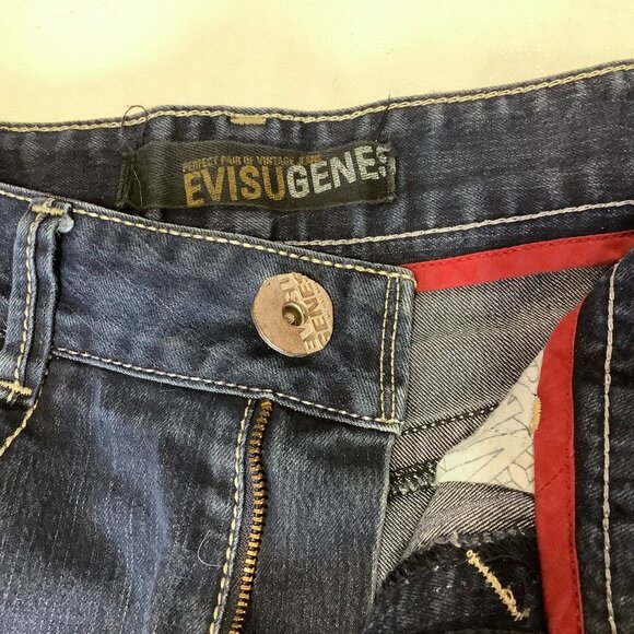 Selvedge Evisu Genes Jeans Denim Sparkly Back Pocket Size 32 - Picture 5 of 9